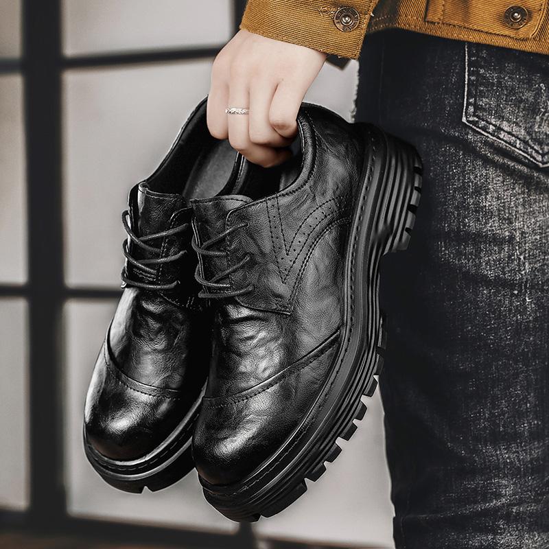FashionPlatform Genuine Leather Men Shoes High Quality Oxford Footwear Men Casual Lace Up Dress Shoes Brand Moccasins Business Shoes