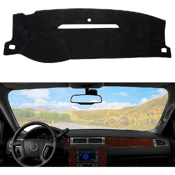 Dashboard Dash Cover Mat Carpet Compatible With 99-06 Chevy Silverado GMC Sierra,00-06 Chevy Suburban Tahoe GMC Yukon/XL,01-06 Chevy Avalanche(Black)