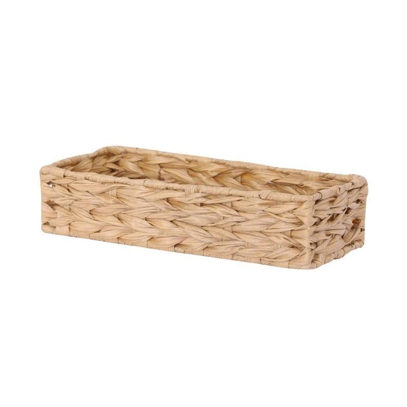 Large Capacity Imitation Water Hyacinth Basket for Closet Toilet Paper Storage Bin Sundries for Entryway