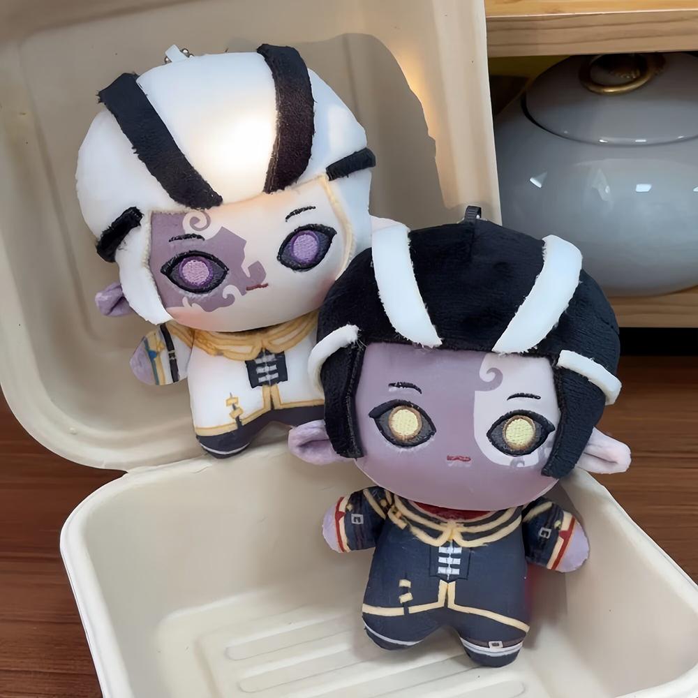 10cm Identity V Wu Chang Pluche Poppen Hanger Mini Witte Bewaker Zwarte Bewaker Knuffel Poppetje Sleutelhanger Speelgoed Fan Kinderen Kerst Verjaardagscadeau 10cm