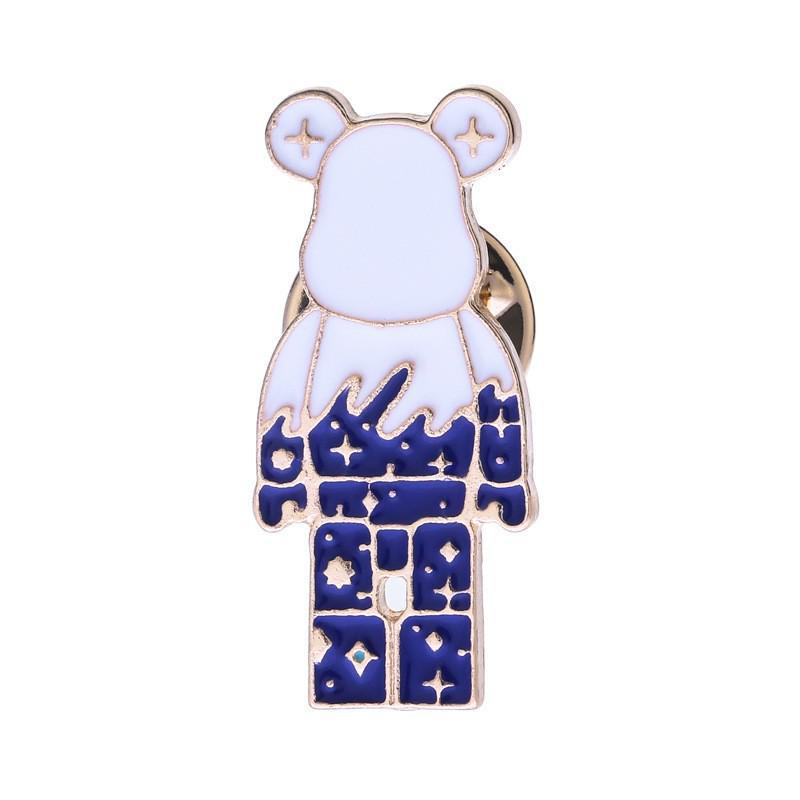 

Набор брошей-значков «Творческая личность» в виде медведя, аксессуары из сплава с каплями масла для одежды и сумок null