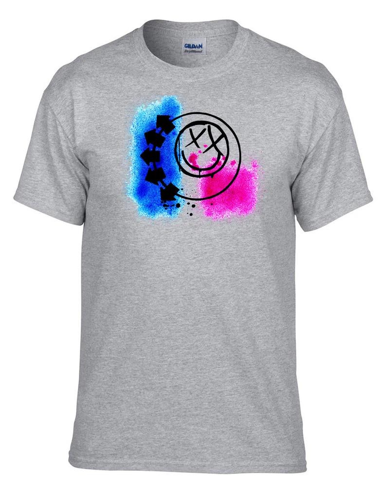 Blink 182 BIG SMILE Punk Rules Rock Music Grey TShirt 131Grey 2XL