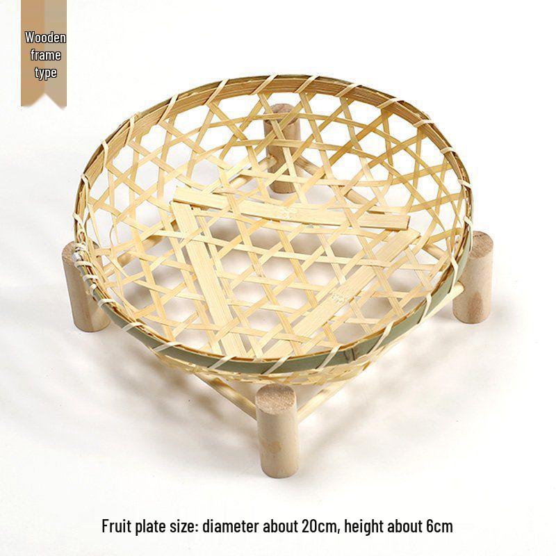 Handmade Bamboo Snack Basket for Steamed Buns and Desserts