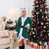 Adult Women Santa Claus Xmas Green Elf Dress Socks Hat Sets Christmas New Year Cosplay Costumes Performance Role Play Outfit