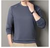 Men's High-End Wool-Blend Mulberry Silk Fleece-Lined Long-Sleeve Sweatshirt