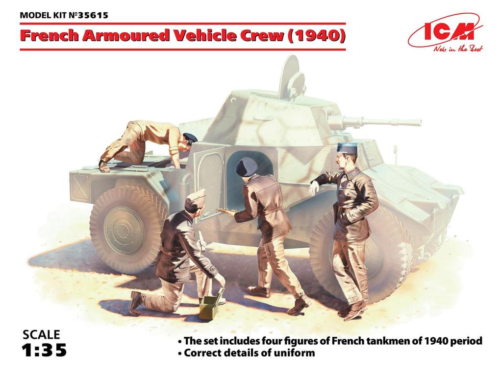 ICM 1/35 French Armored Car Crew (1940) 35615 Plastic Model