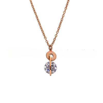 Popolare Ciondolo Zircone Sottovuoto Collana da Donna