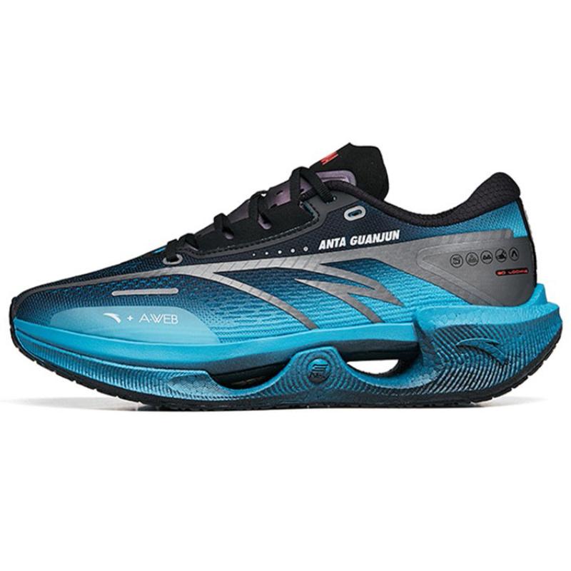 ANTA Hao Rise 1 Running Shoes Men's Low top Black/Chlorine Blue/Nano Silver Sneakers 112255599A-3