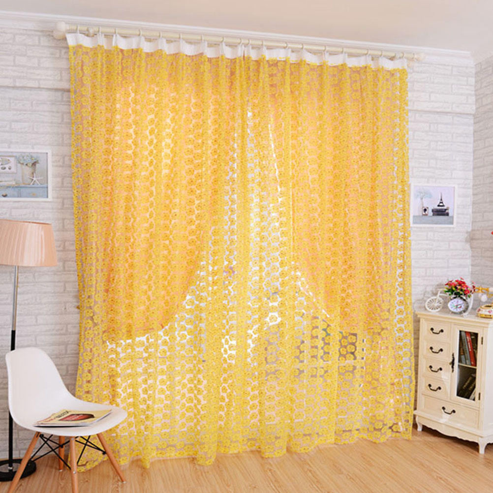 Rose Voile Blackout Curtains Living Room Window Curtains Tulle Sheer Curtains
