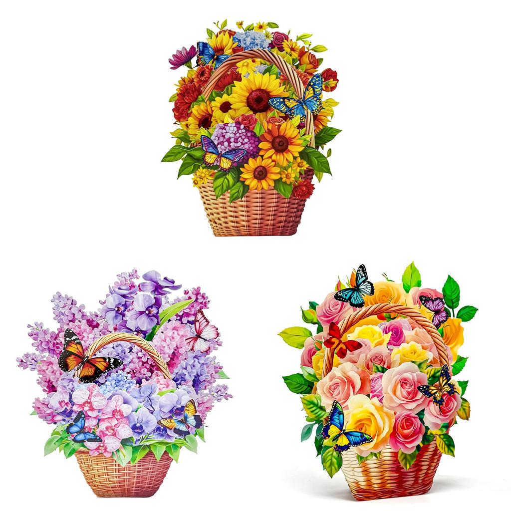 Floral Design Popup Greeting Card With Special Paper Material For Celebrations And Romantic Occasions