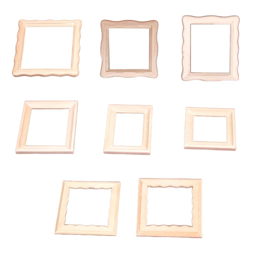 Realistic Wood Zakka Realistic Pretend Play Display Picture Frame Model Toy Vintage 1:12 Doll House