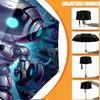 Custom Name Personalized Cosmic Bot Crew Print Umbrella, Auto Open Close, 8‑Rib Sturdy Frame, Commute Camping Hiking Use, Birthday Gift