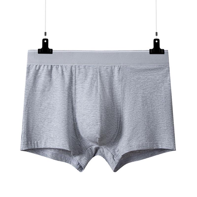 "Men’s Pure Cotton White Boxer Briefs - Antibacterial, Lightweight Youth Shorts for Autumn/Winter"