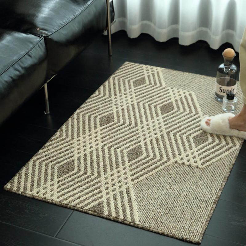 High-end Door Mats Non Slip Entrance Doormat Rubber Bottom Water Absorbent Bathroom Carpet Plaid Weave Rugs Hallway Floor Mats