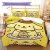 Pompompurin Pattern Bedding,Quilt Set Quilt Cover Pillowcase Home Birthday Gift(1 * Duvet Cover + 2 * Pillowcase, Without Core)