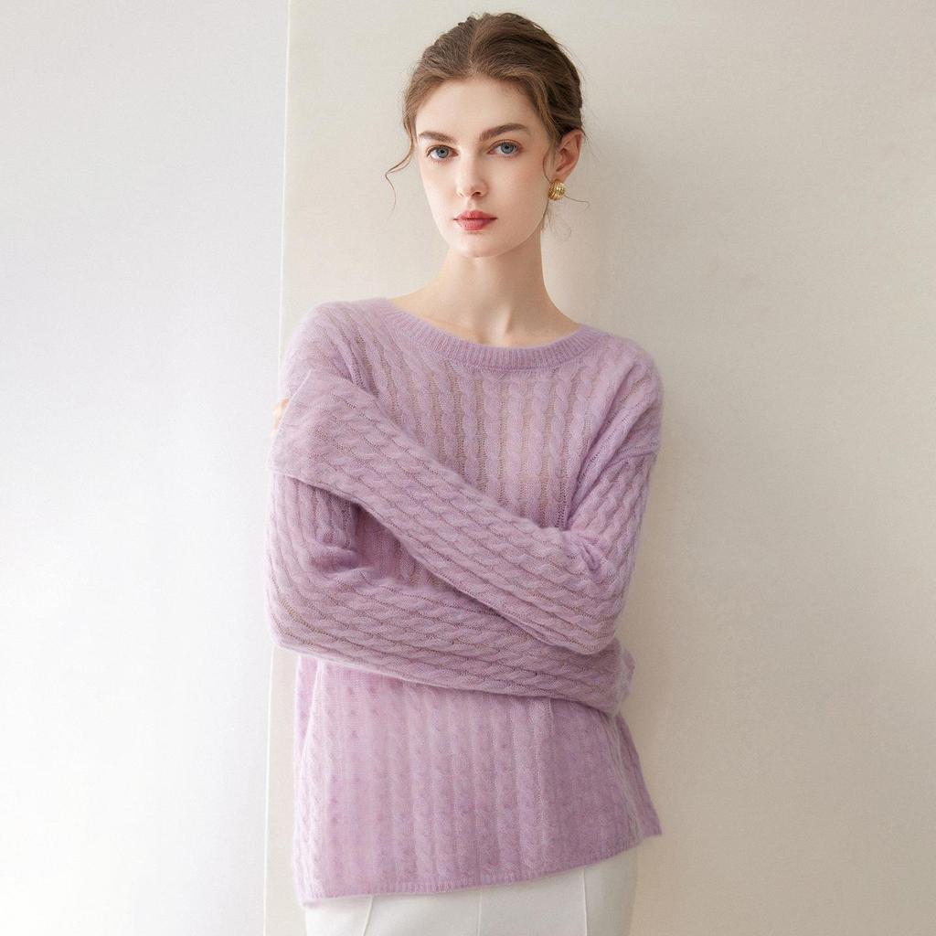 202 Happy Kasha Women's Silk Cashmere Round Neck Sweater