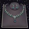 Quality Crystal Bridal Jewelry Sets for Women Fashion Circle Earrings Necklace Set Bride Crown Tiaras Prom dubai jewelry sets