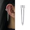 2025 New Fashion Gold Color Circle Non-Piercing Ear Clip Earrings for Women Man Fake Piercing Ear Cuff Earrings Zircon Set Gift