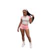 European-American Street Style Color Block Raglan T-shirt & High Waist Shorts Set - 2026 Hot Girl Casual Wear