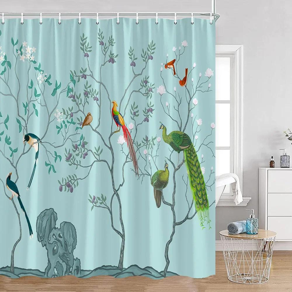 Lavendel Lila Duschvorhang Blume Floral Pflanzen Badezimmer Dekorativ Polyesterstoff Badewanne Duschvorhang