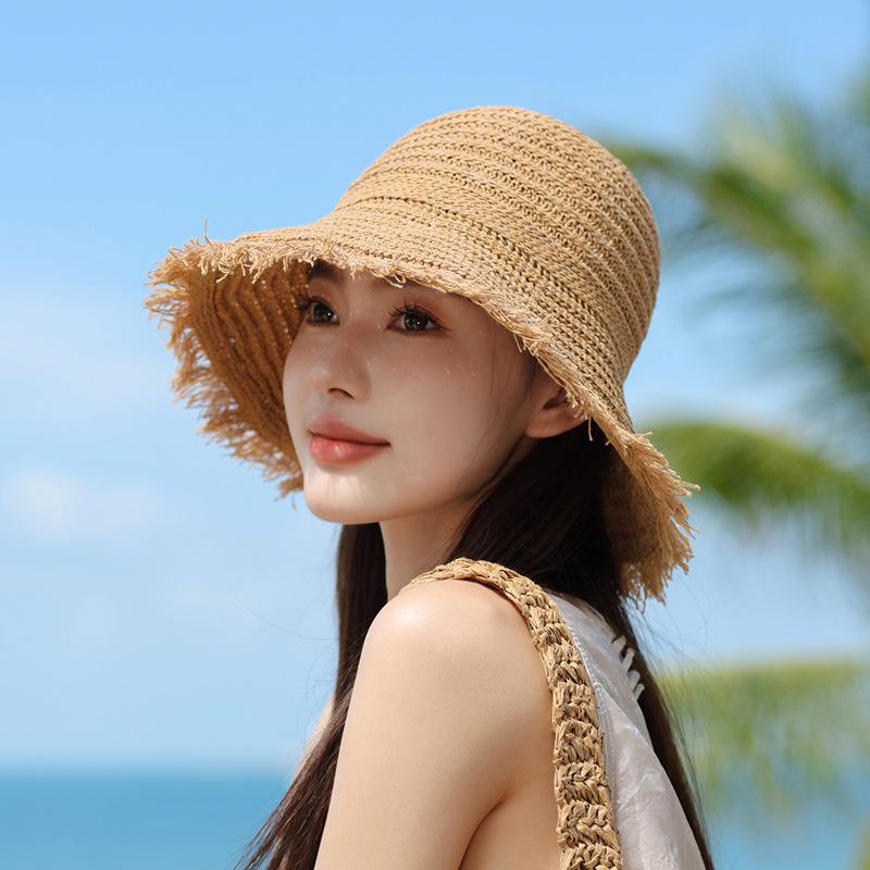 Summer Sun Hat Children Outdoor Travel Seaside Vacation Sun Protection Sun Hat Casual Fashion Fringed Big Brim Straw Hat