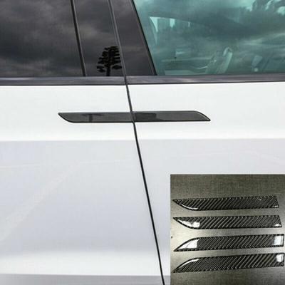 Naklejka Dekoracyjna Pokrycia Klamki Drzwi Samochodowych 3D Włókno Węglowe dla Tesla Model X 16-23