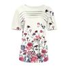 Women's T-shirt Short Sleeve Tops Elegant Casual Shirt Spring Summer Outfit Flowy Pleated Front Round Neck Summer Tops