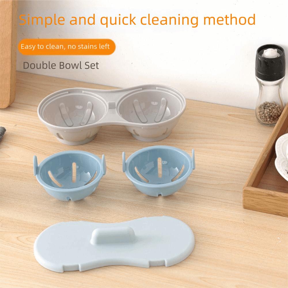 Double Cup Cooker Egg Boiler Detachable Drain Basket Egg Cooker  Cook Poached Eggs