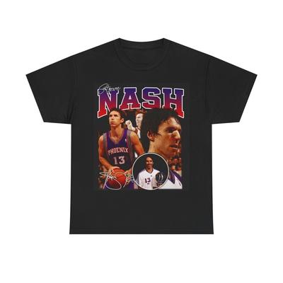Steve Nash Graphic T Shirt Vintage Basketball Retro Unisex Heavy Cotton Tee Unisex T-Shirt