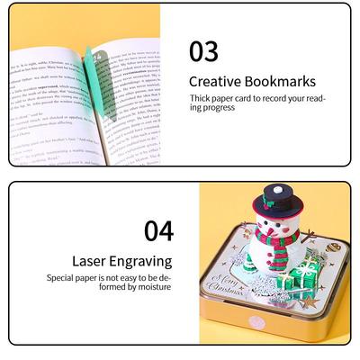Zeitstück Kalender 2027 Schreibtischkalender Mit LED-Licht 3D Abreißkalender Papier Schnitzkunst Notizblock Notizbuch Schreibtisch Dekoration