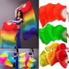 120cm Length Practice Dancer Tool Multicolors Square Dancing Belly Dancing Fan  For Kid Women