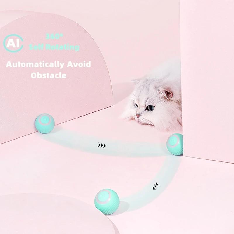 Interaktiver Katzenball, intelligentes Katzenspielzeug, elektronisches interaktives Katzenspielzeug für den Innenbereich, automatisch rollender magischer Ball, Katzenspielzubehör