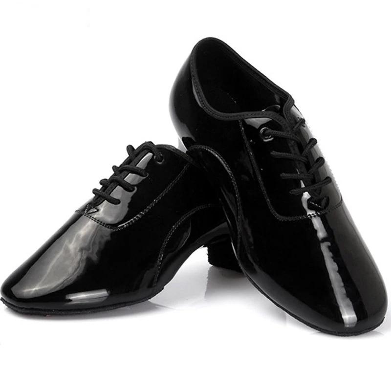 Latin Dance Shoes Leather Men Modern Ballroom International Dance Square Male Dancing Shoe Soft Sole Sneakers Boy Child