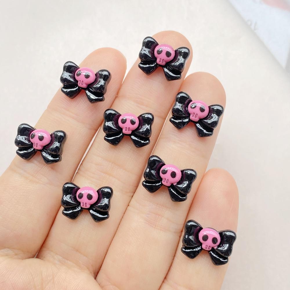 20Pcs Cute Cartoon Halloween cat, pumpkin, bat Nail Art Resin Designer Charms DIY Craft For Nail 3D Decorations Jewelry