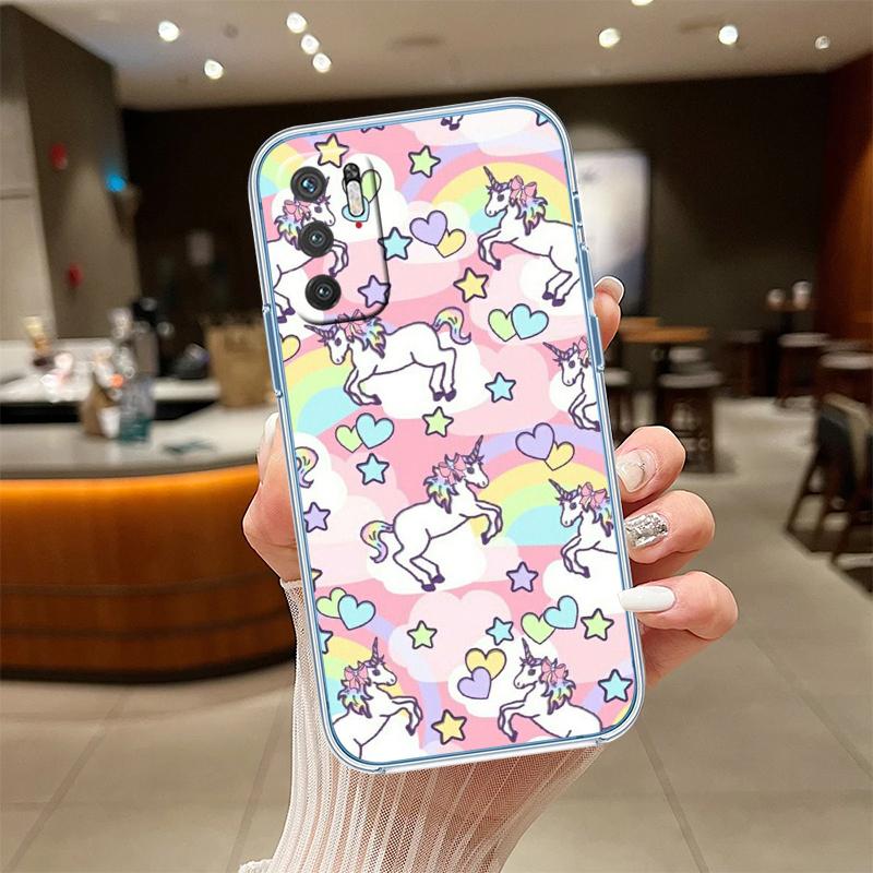 RE17 Cartoon Unicorn Transparent Phone Case for Motorola Moto Edge 20 30 40 50 S30 Fusion Ultra Pro Neo Lite + G200 G23