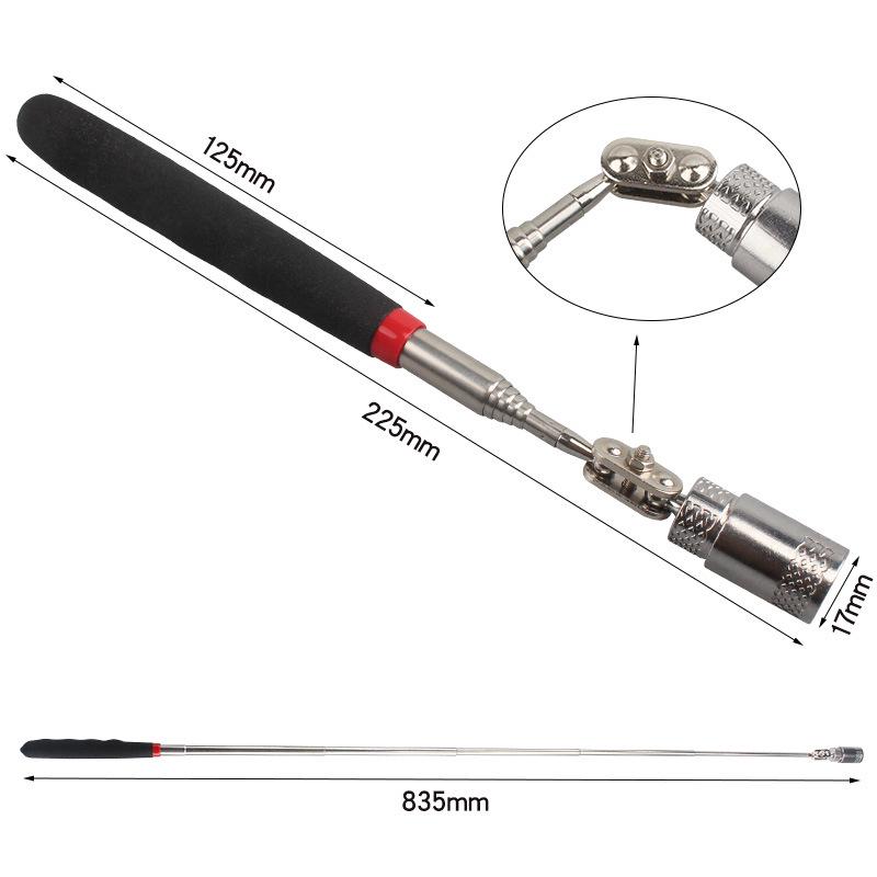 Retractable Magnetic Pickup Tool with LED Light for Car Repairs