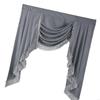 Rippled Design Window Curtain Valance Reinforced Fringe Trim And Quick Mounting