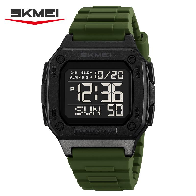 SKMEI 2456 New Outdoor Sport Digital Watch for Men Waterproof Mens LED Digital Electronic Wristwatch Display Clock Reloj Hombre