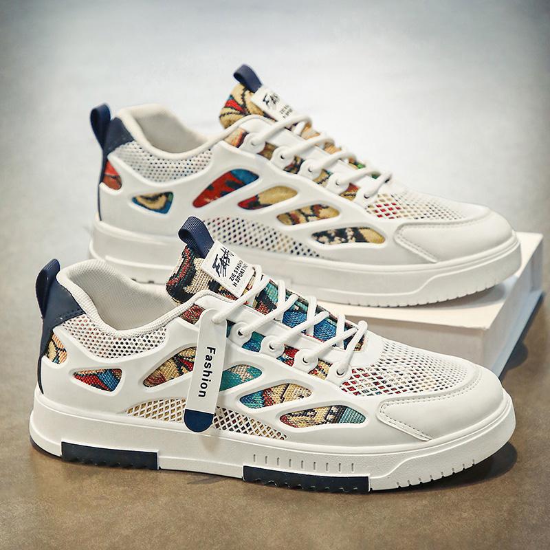 

2024 Летние мужские туфли на плоской подошве, удобные и дышащие, модные, на шнуровке, модные туфли для скейтбординга, новые мужские кроссовки 39