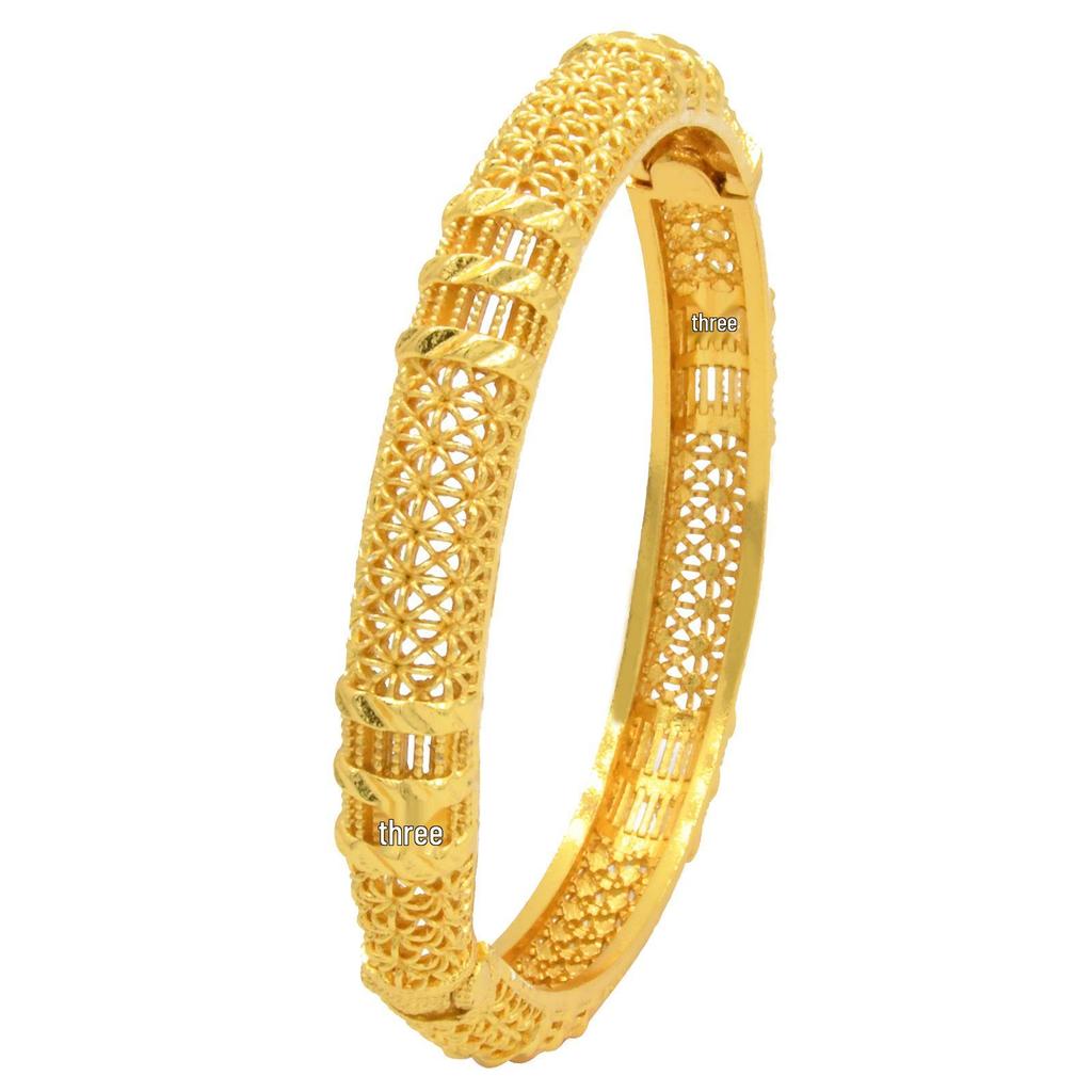 Alloy Spring Indian Gold-Plated Hollow Jewelry Set: Women's Bracelet Ring Bridal Accessories