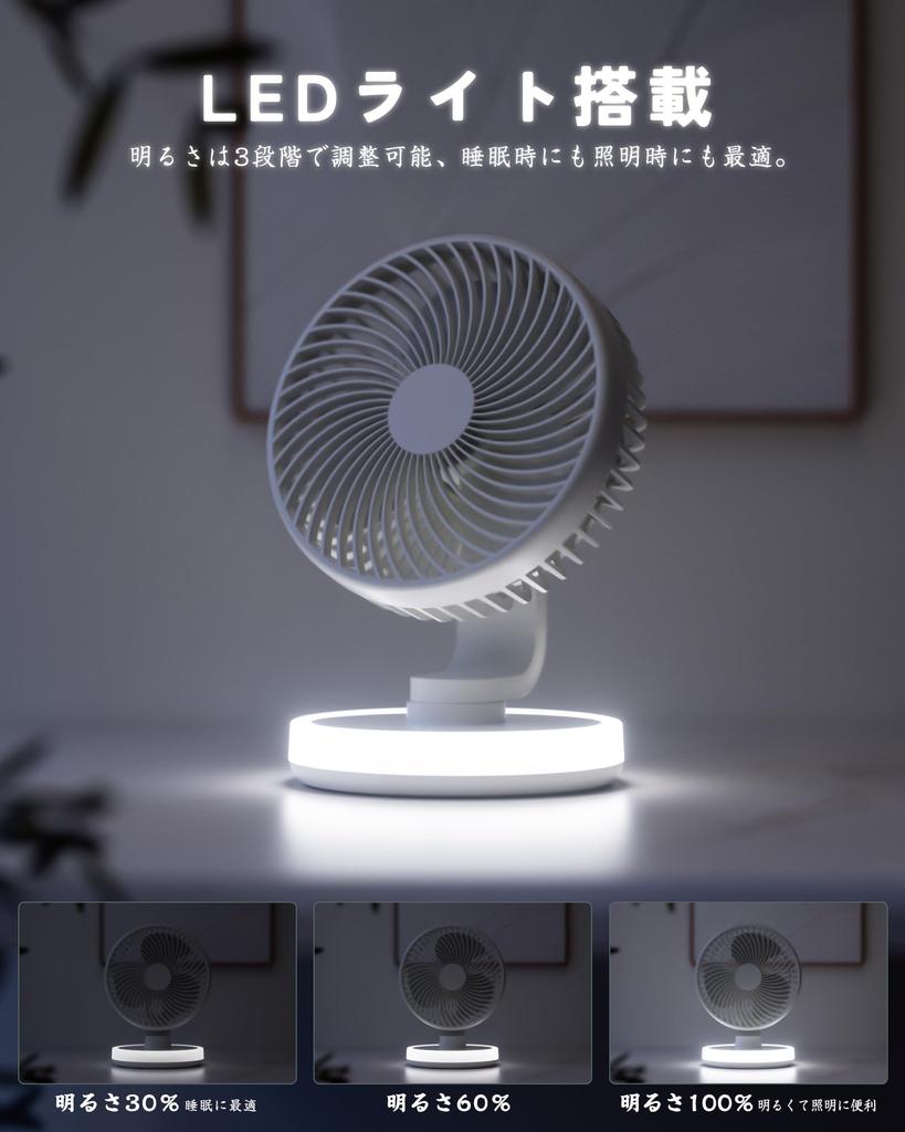 for Night Tillmulya Compact Rechargeable Desk Fan with Automatic 4 Wind Speed Quiet LED Powerful DC Compact USB Mini Desk Fan for and Outdoors [New