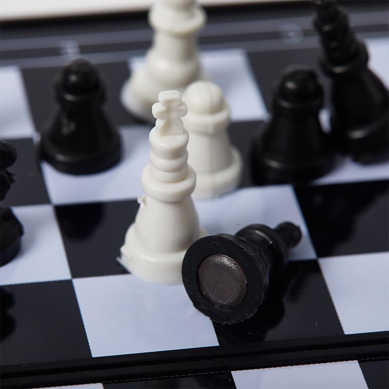 Mini set de șah de 32 buc. Tablă de șah pliabilă din plastic acasă jucărie portabilă pentru copii în aer liber
