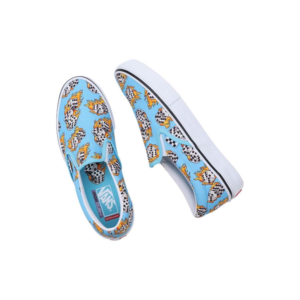 Vans Skate Slip-On Blue Flame Dice Unisex Sneakers Synth-Blue VN0A5FCABM6