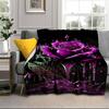 Red Roses On Black Background Blanket Flannel Blanket Throw Blanket Sofa Cover Blanket Soft Premium Blanket Picnic Blanket Tv Blanket Gifts