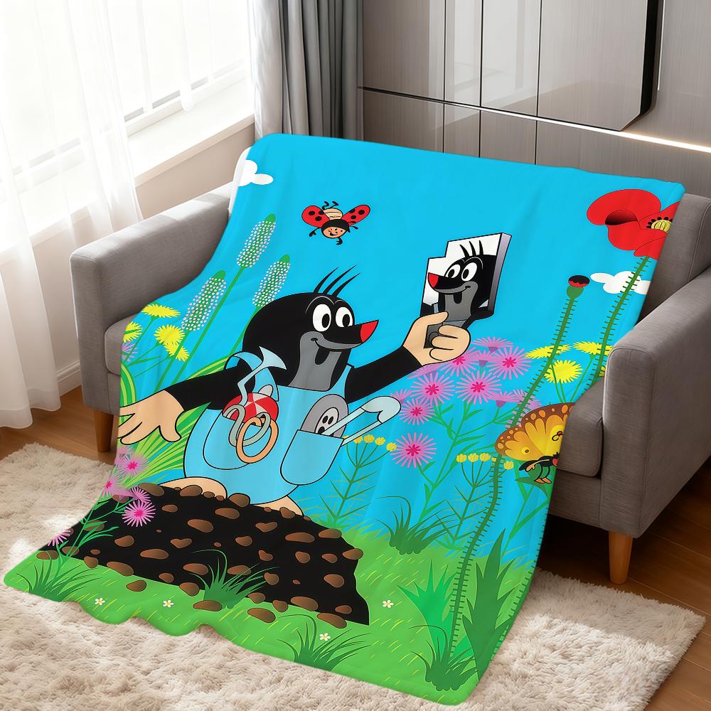 Soft Warm Plush Blanket Fuuny Cartoon Dorm M-Mole Sofa Living Room The Pet Hogar Bed Little Gift Nap K-Krtek Cute Home Flannel