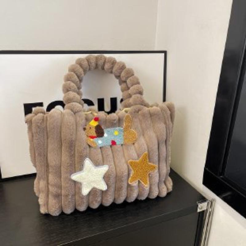 Dachshund Tote Bag Autumn New Cute Girl Shoulder Bag Large Capacity Portable Plush Bag Tide