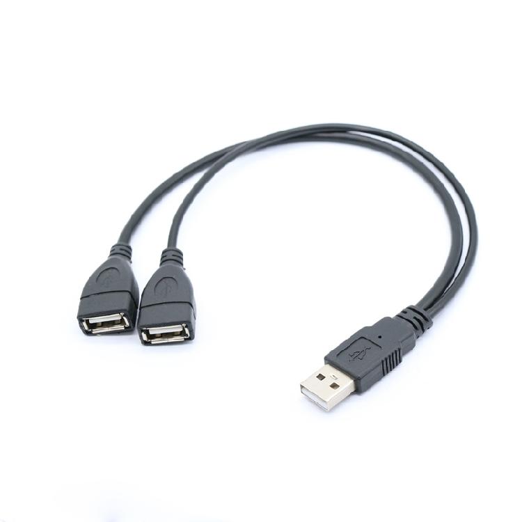 High Efficicency Data Transmission Cable 30cm USB Splitter Y Cable for Computer