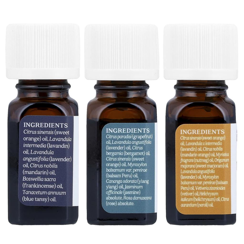 Aura Cacia, Bedtime Kit, Pure Essential Oil Blend, 3 Bottles, 7.4 ml (0.25 fl oz) Each