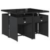 VidaXL Garden Dining Set Cushions 5pcs Black Wicker 3277842