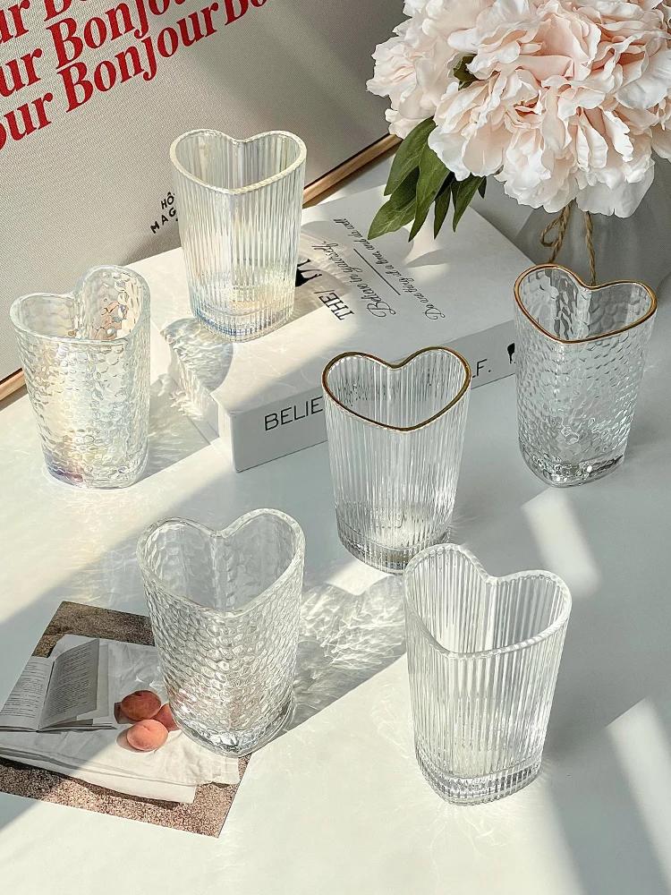 Kreatives herzförmiges Kaltgetränkeglas Phnom Penh Liebesstimmung Paarbecher Zuhause Trinkwasser Frühstück Milchbecher Kaffeetasse